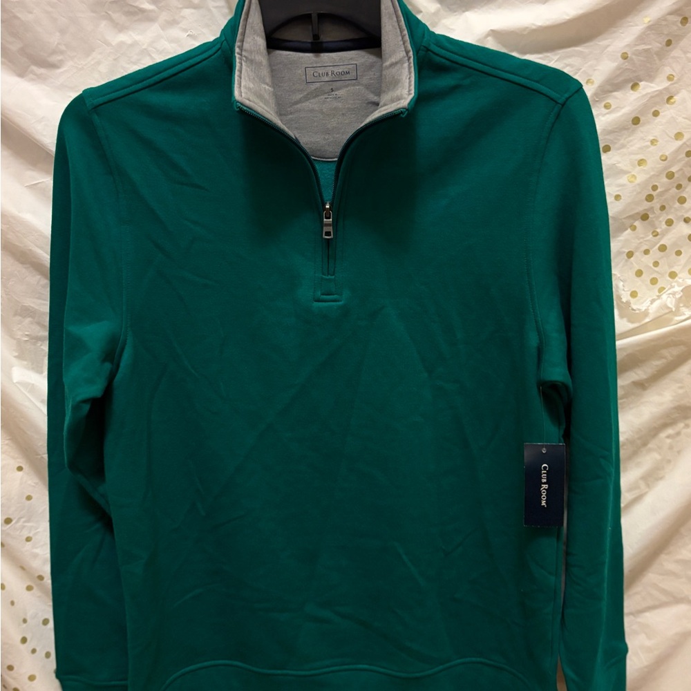 Club Room Green Zip Up Sweater